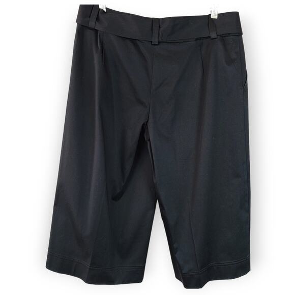 Lafayette 148 black wide legged skimmers gaucho pants size 8 - Picture 2 of 5